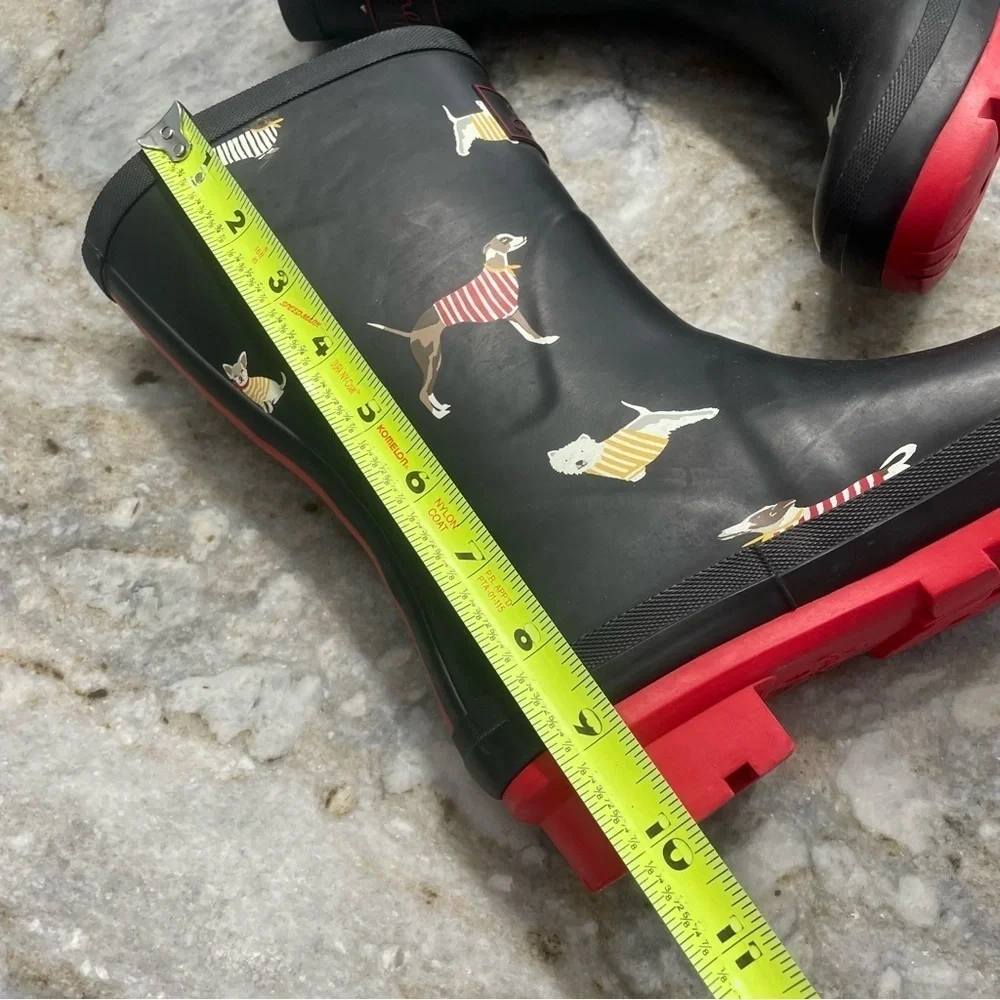 Joules Women's Molly Welly Wellington Mid Dog Print Boots Size 6